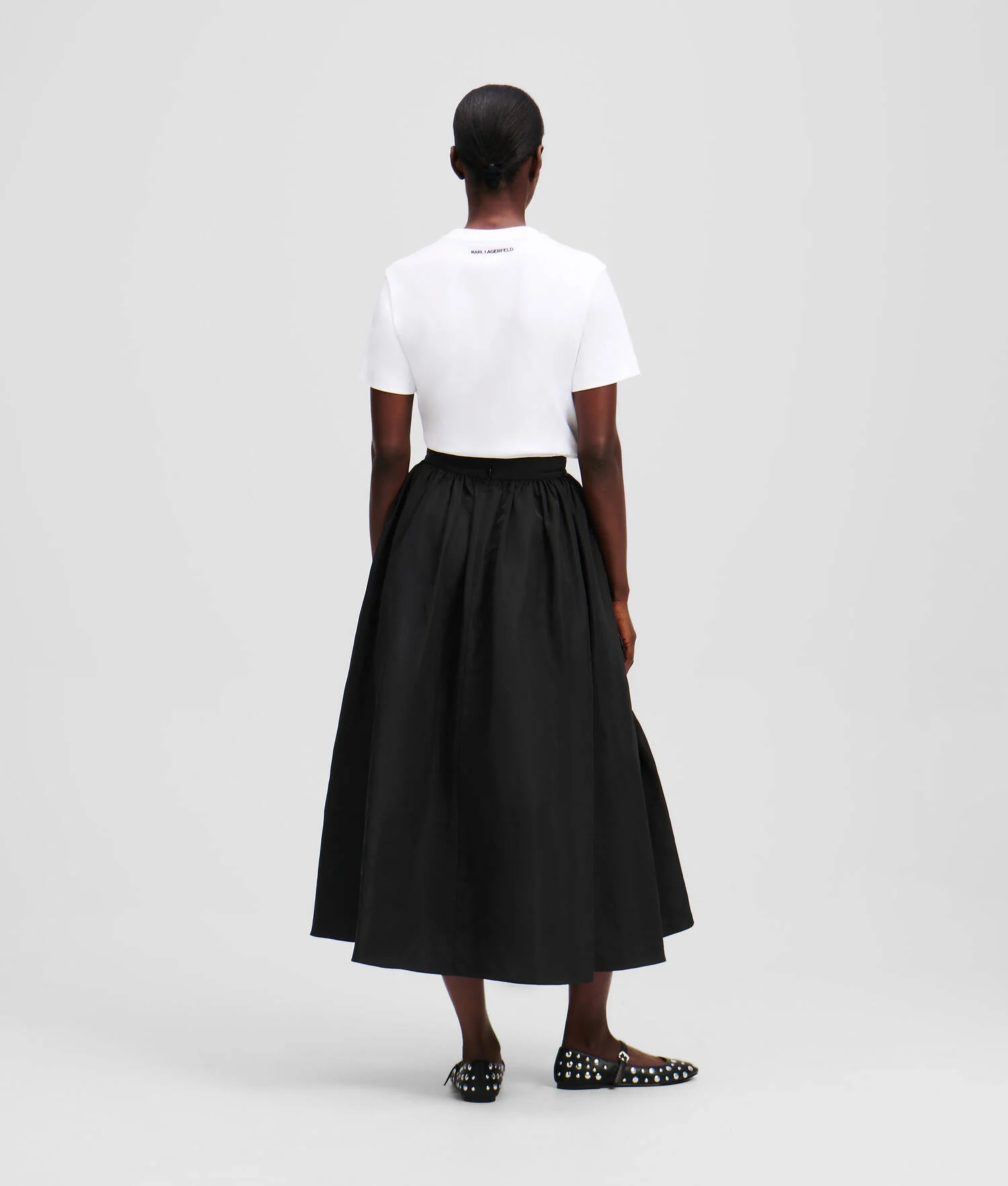 JUPE VOLUMINEUSE LONGUEUR MIDI - Noir