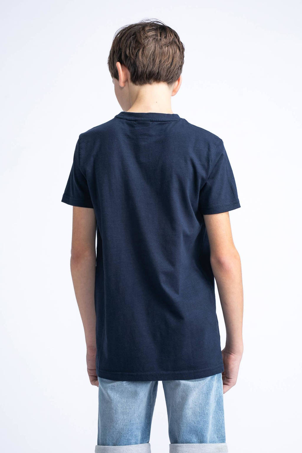 Petrol Industries T-shirt met printopdruk navy