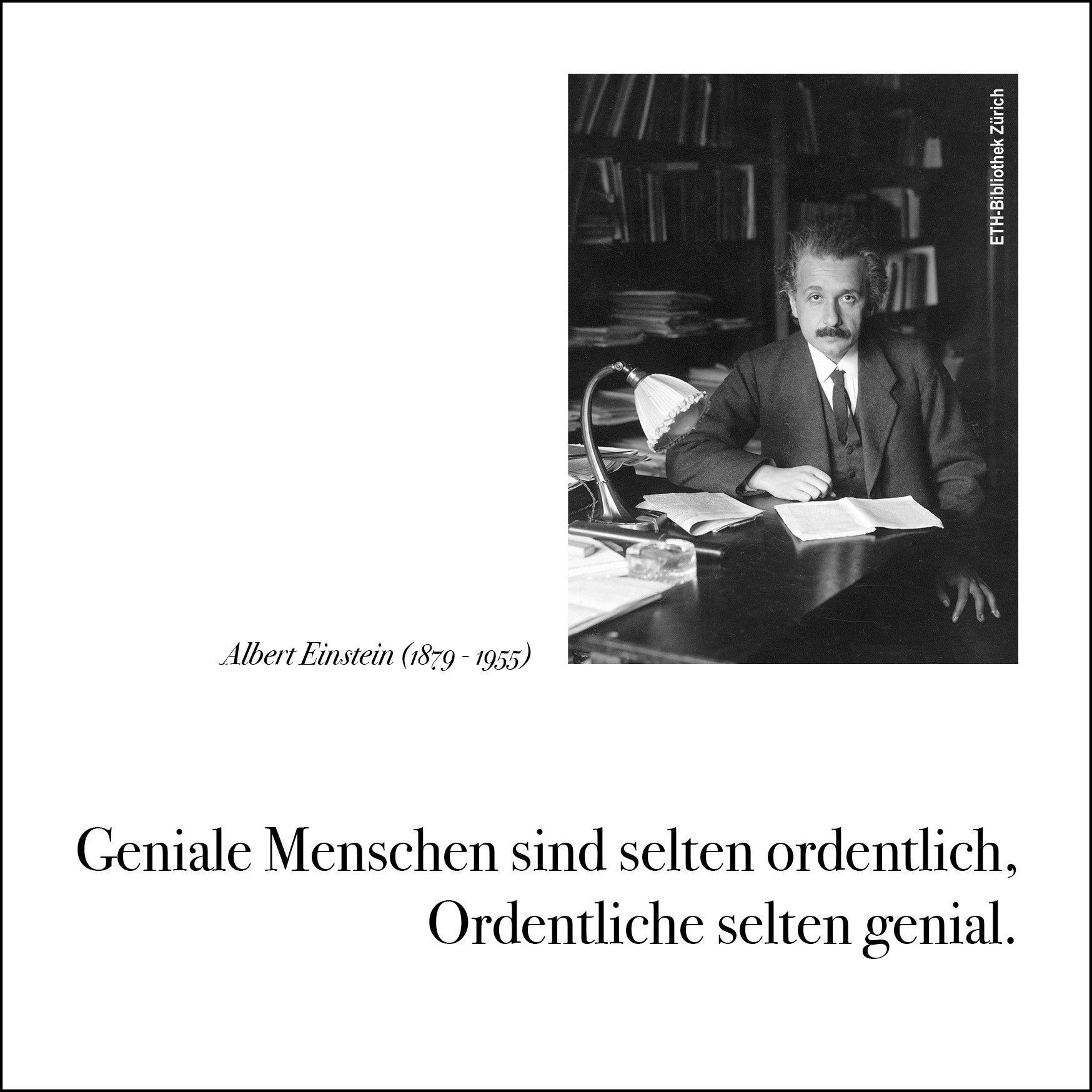 Postkarte 'Geniale Menschen sind selten ordentlich' günstig bestellen