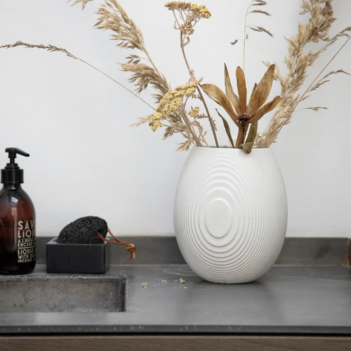 ArchitectMade - Flow Vase, Drop, weiss