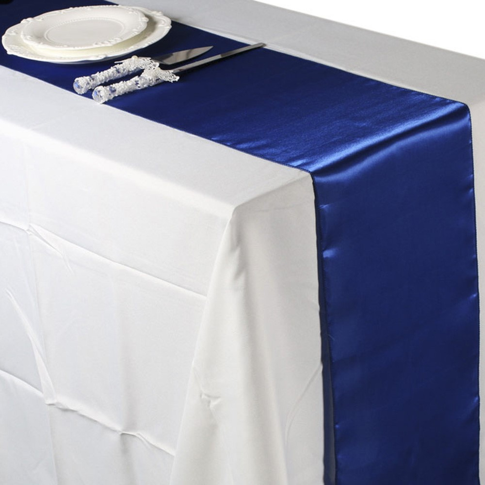 (30x275cm) Satin Tischläufer Party Deko Tischtuch - Ivory