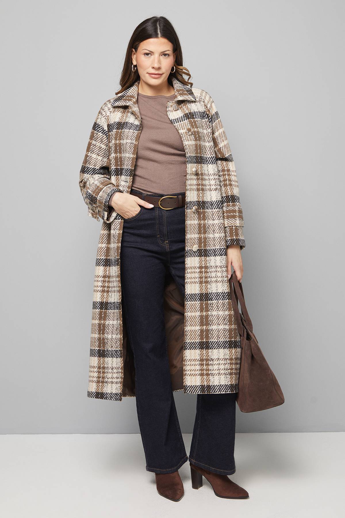 Wallis Manteau à Carreaux Boutonné