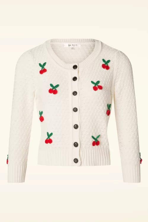 Mak Sweater Jennie Cherry vest in ivoor