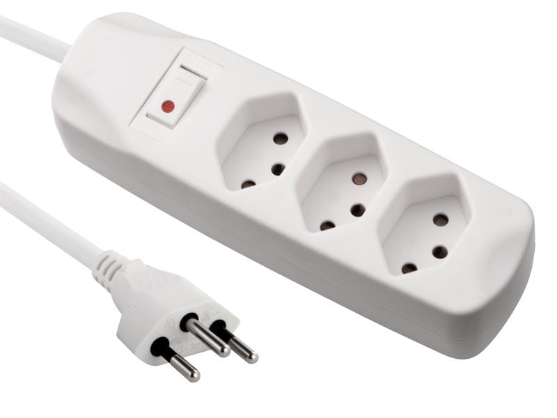 FURBER.power Steckdosenleiste 3x T13 mit Schalter, Weiss Steckdosenleiste, Weiss