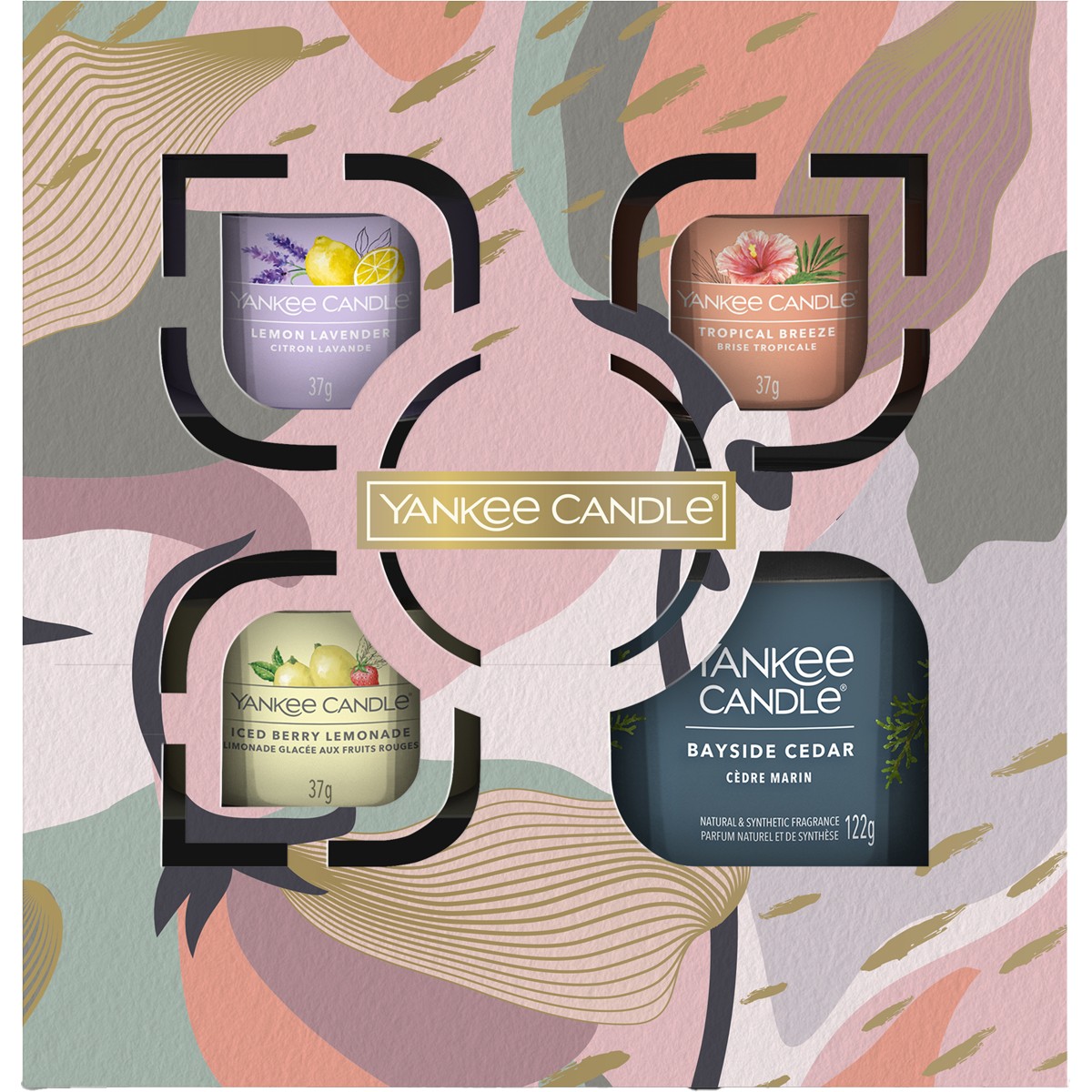 Coffret bougies votives & gobelet - 4 bougies