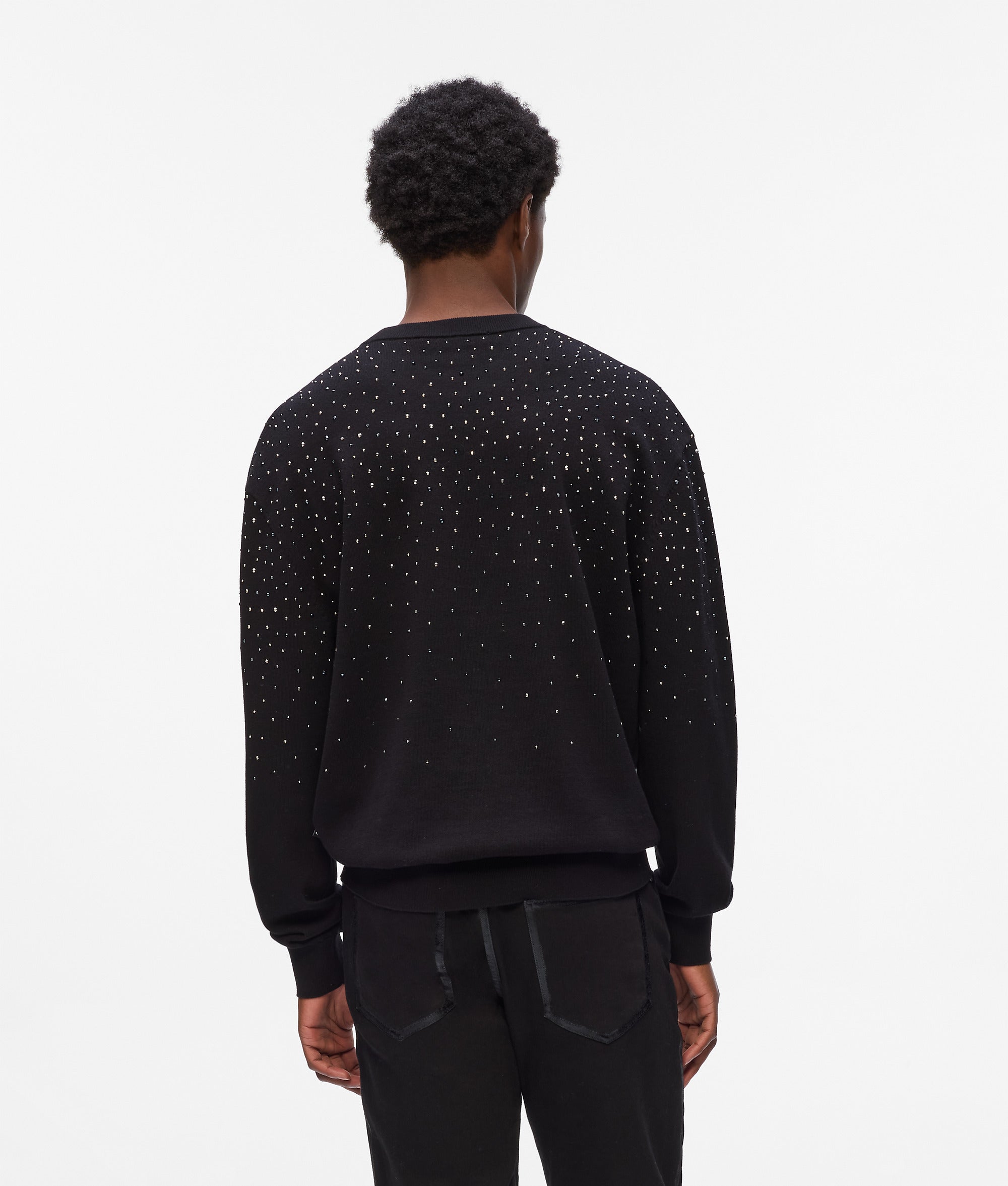 Degradé sweater met strassteentjes