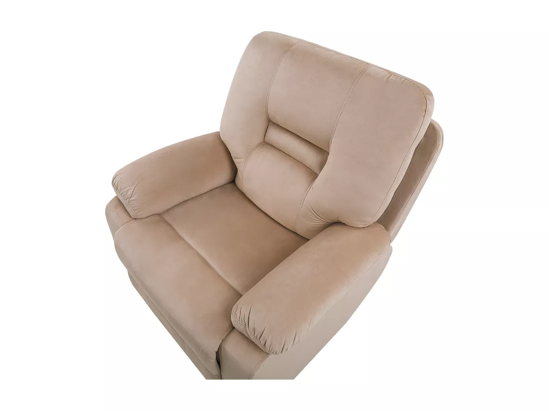 Fauteuil inclinable électrique BERGEN LED Velours Beige sable