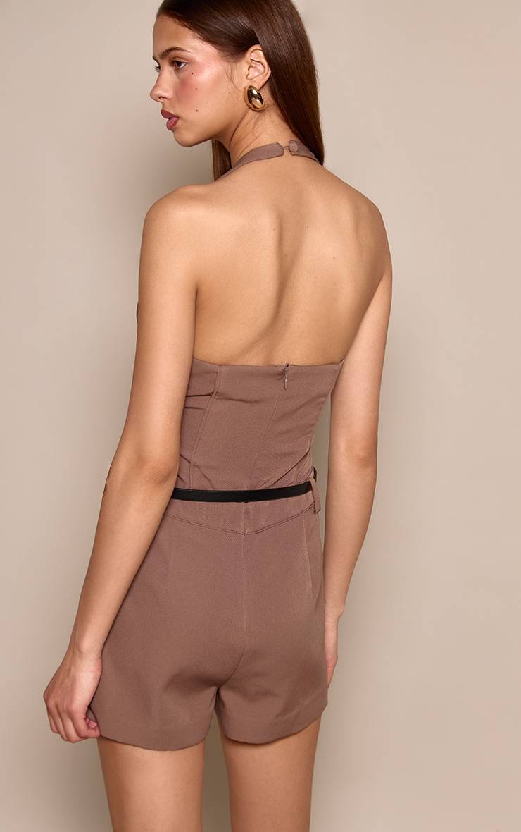 Combi-short Ajustée À Détail Ceinture Corset