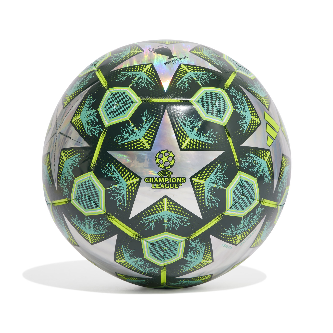 Adidas UEFA Champions League Training Foil Voetbal Maat 5 2024-2025 Groen Zilver Geel