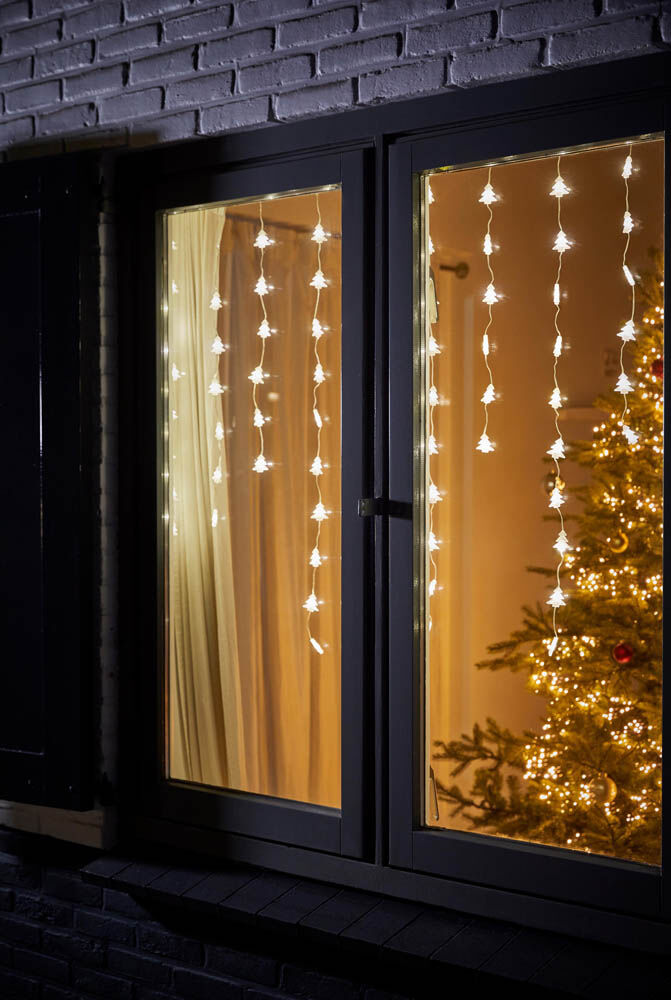 Luca lighting Kerststerren - Lichtgordijn - 50 - Klassiek wit