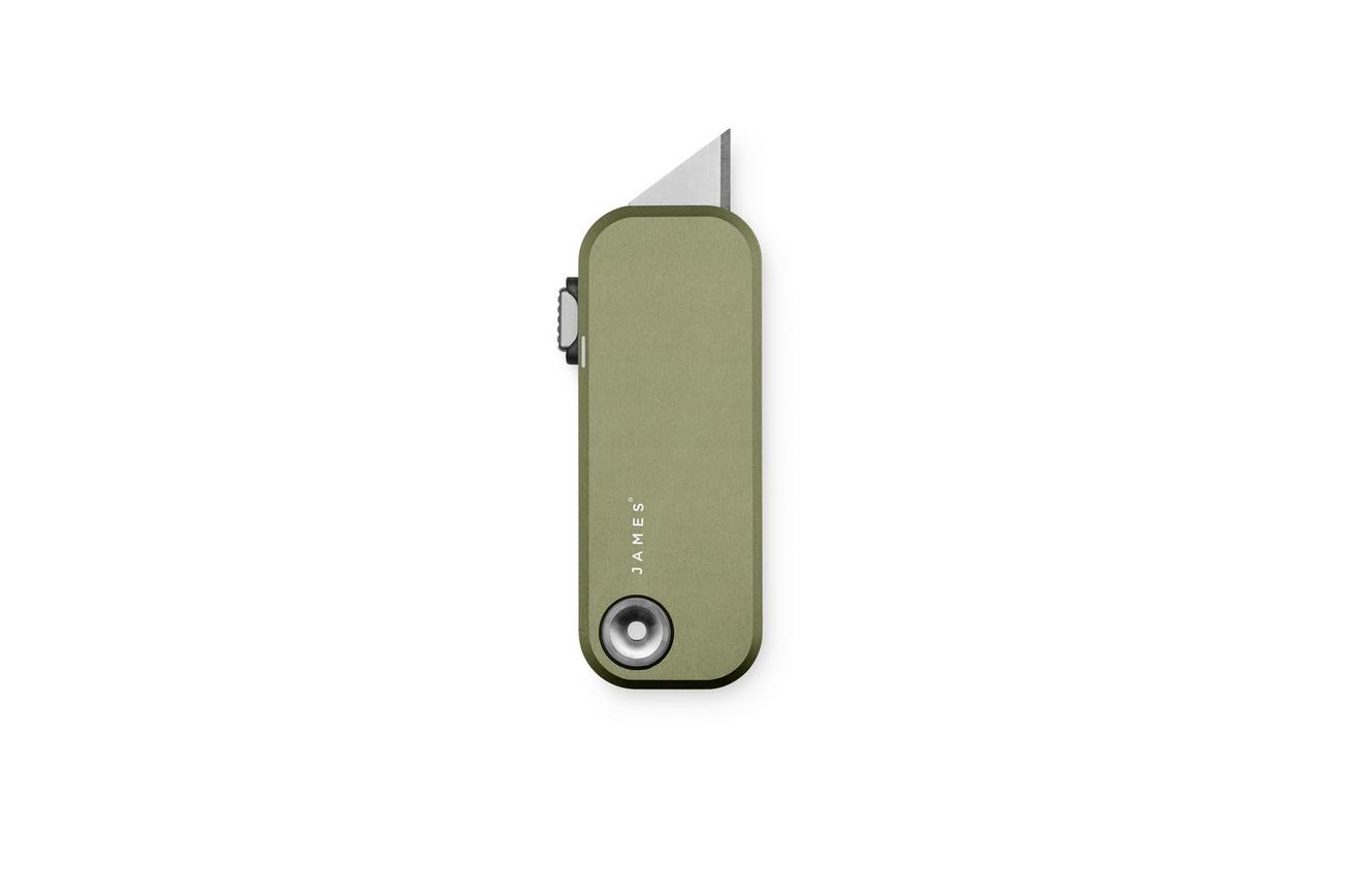 The James Brand The Palmer, OD Green Aluminum, Black Lanyard KN121179-00 utility mes