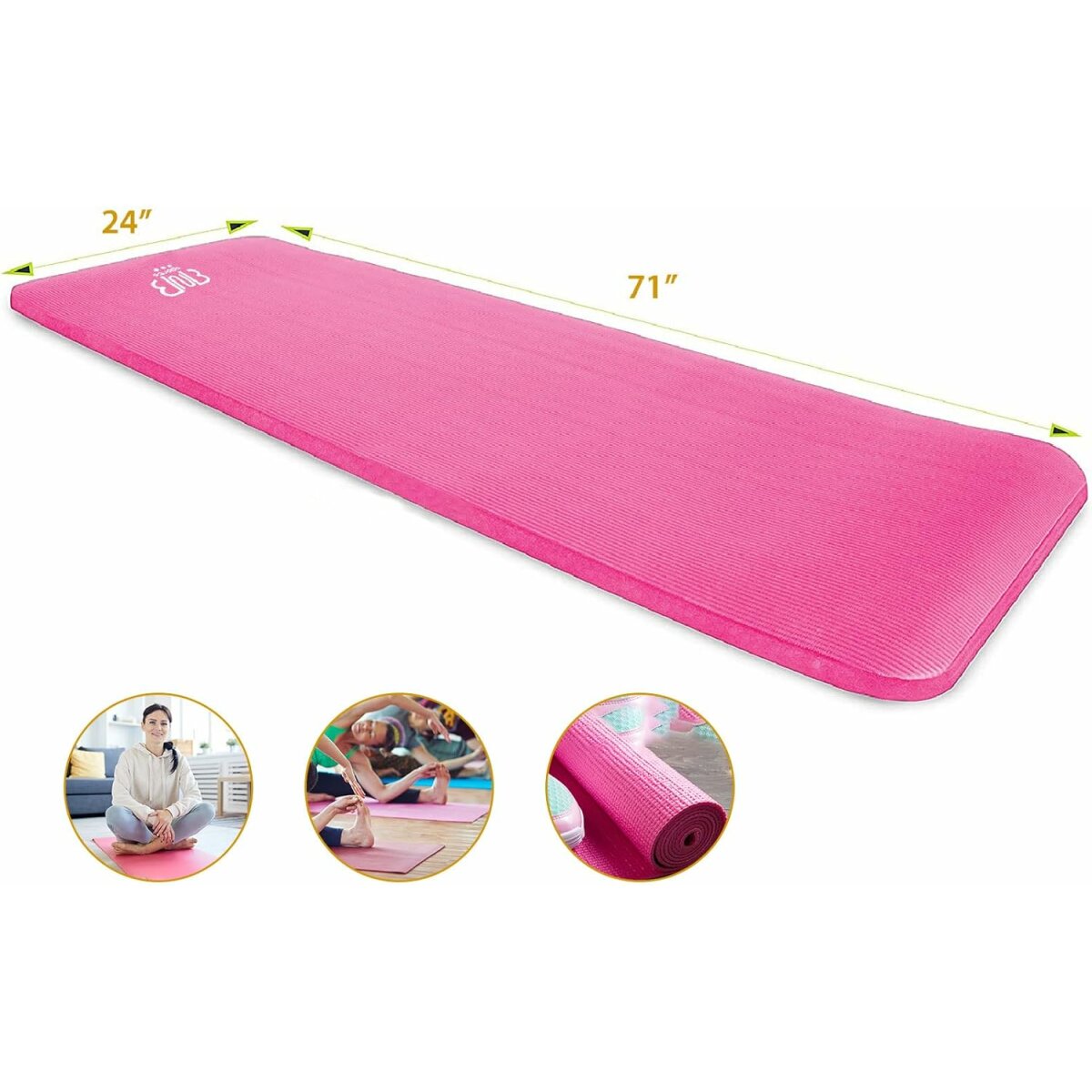 Premium NBR Sportmatte, rutschfeste Gymnastikmatte Rosa
