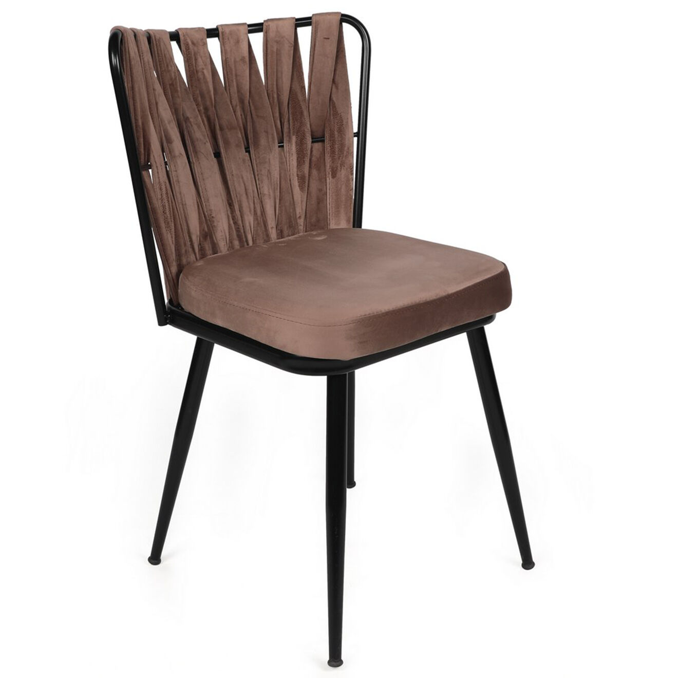 Homitis 2 Chaises Kusakli marron clair/noir - 43x82x43 cm