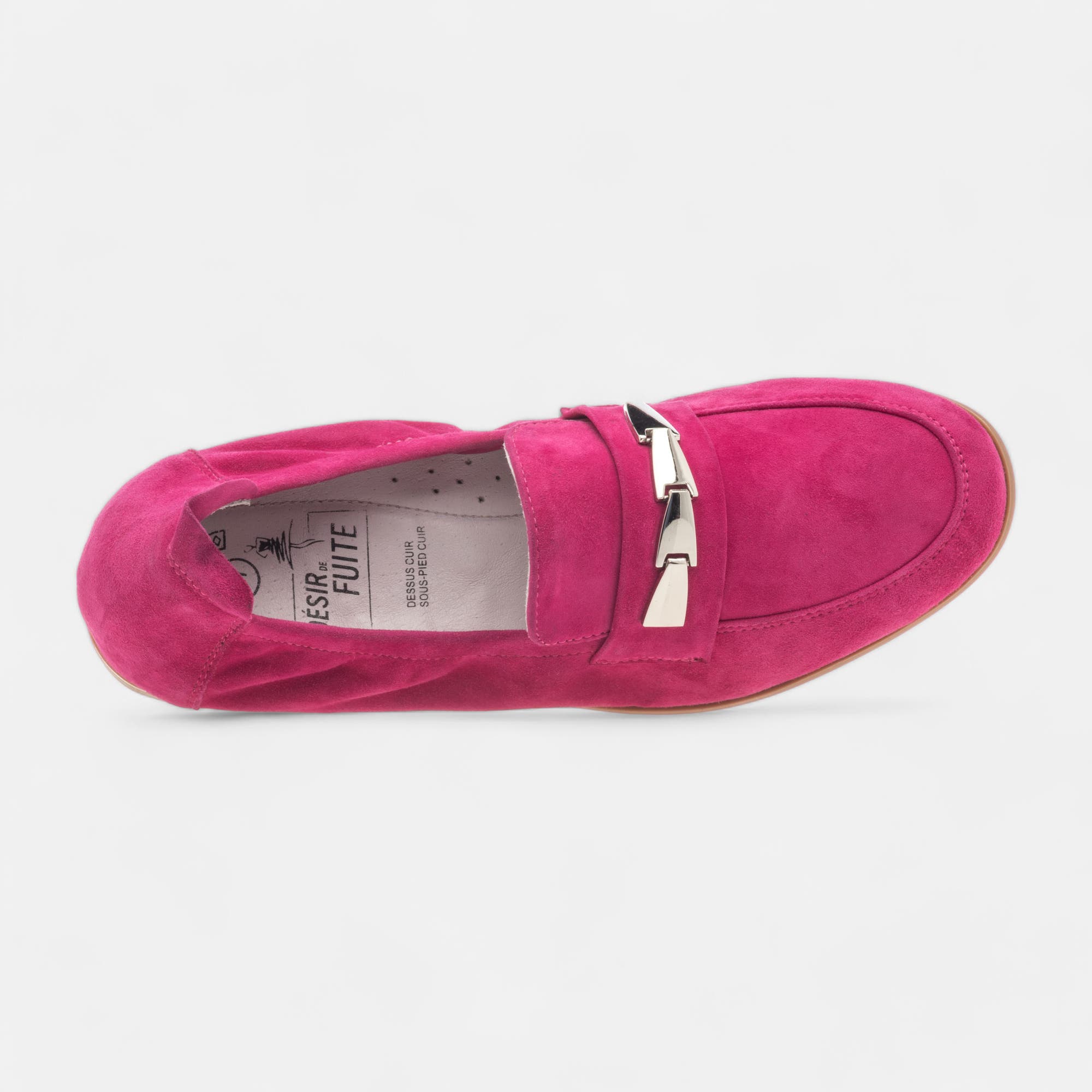 Mocassins Femme en cuir fuchsia
