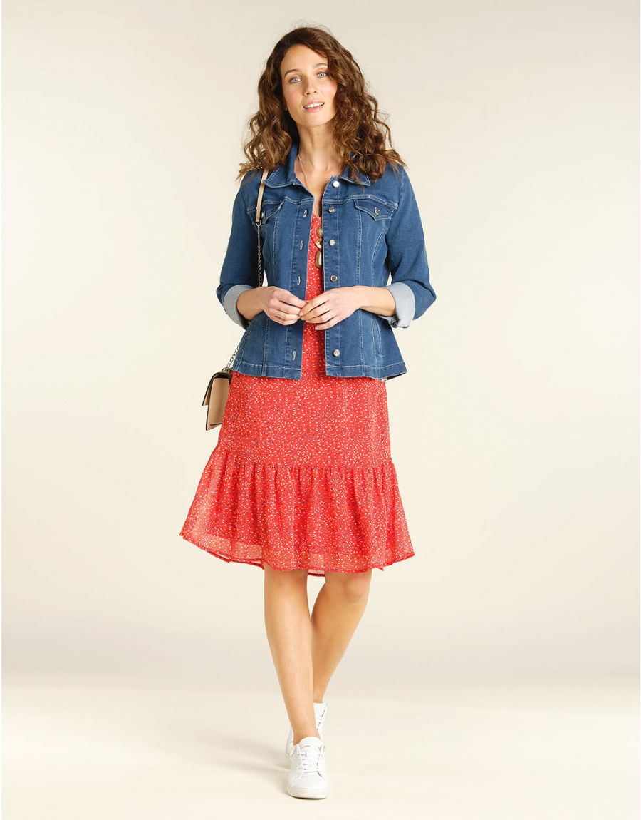 Robe chic en voile rouge