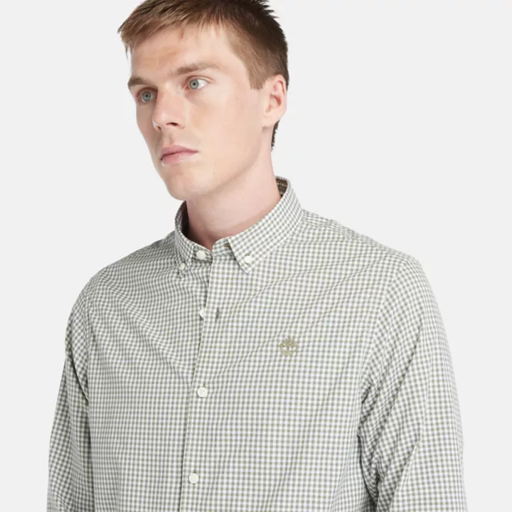 Chemise vichy en popeline pour homme en vert