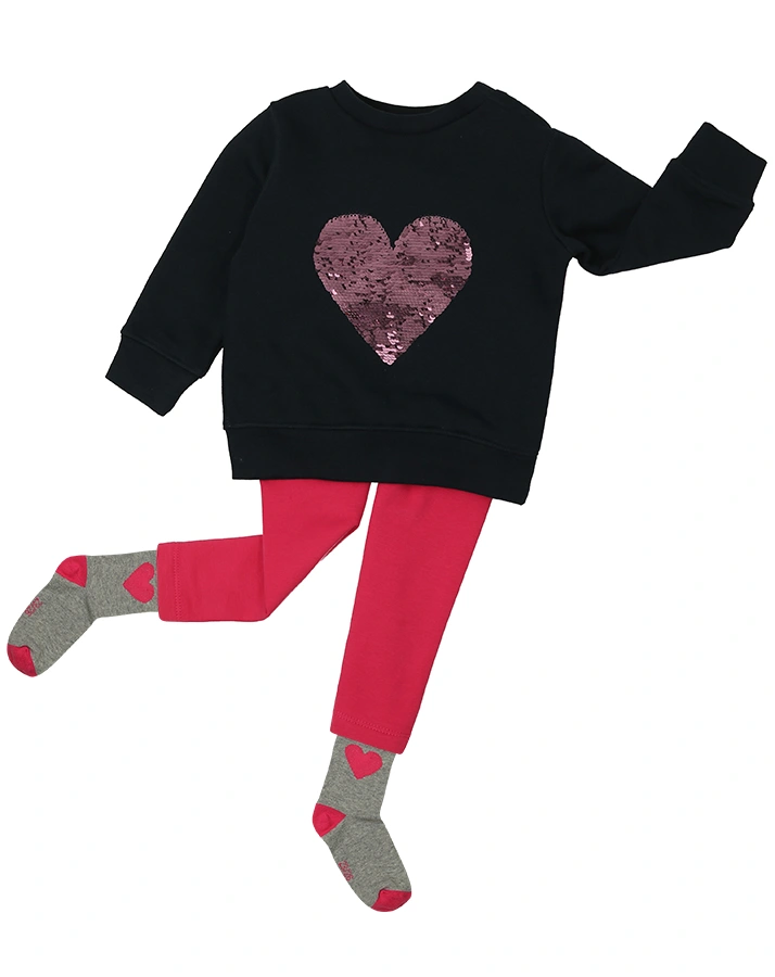 Socken PINKES HERZ 4er-Pack in pink/graumeliert