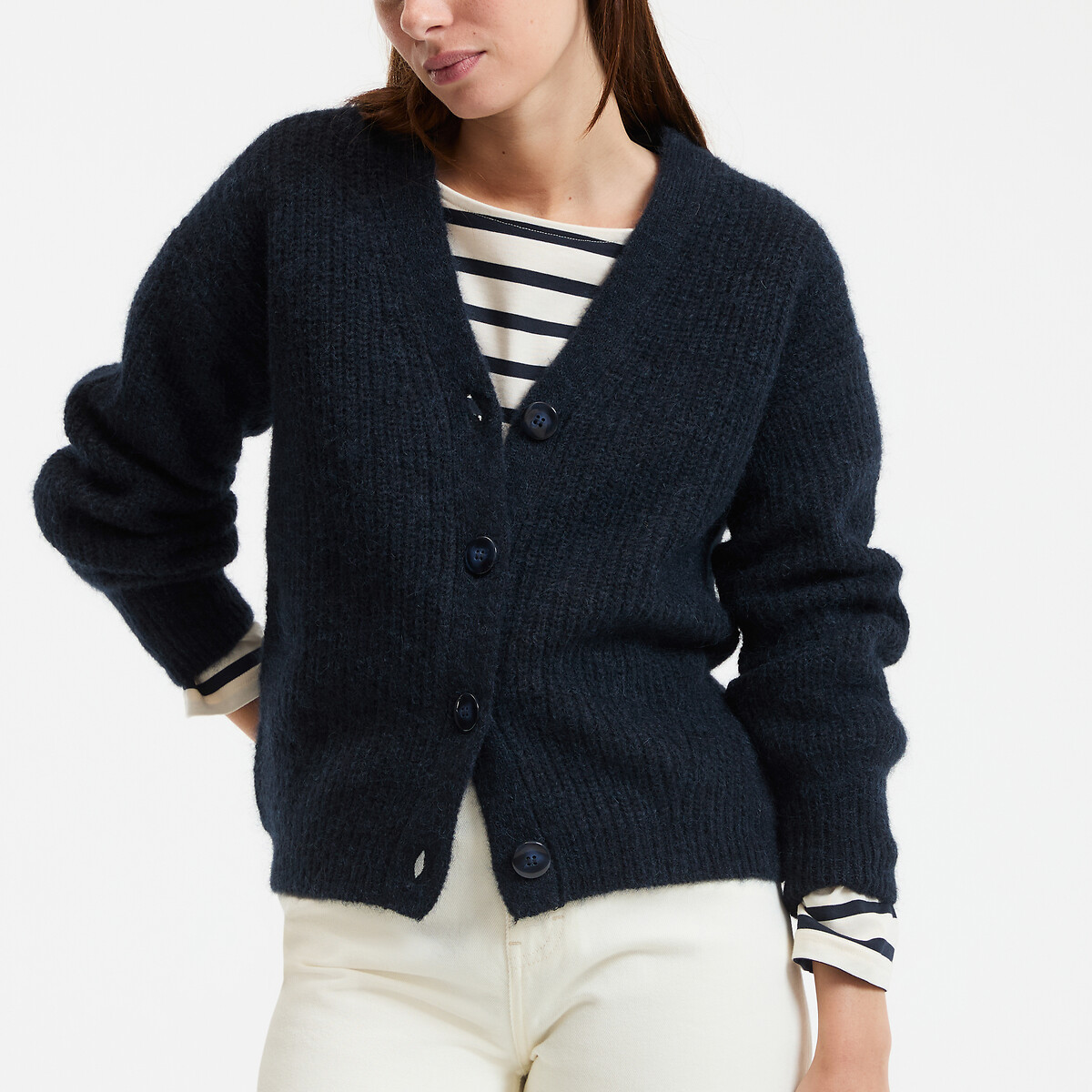COLEÇÕES LA REDOUTE<br>Colete com decote em V, alpaca mista, assinatura GILDAS
