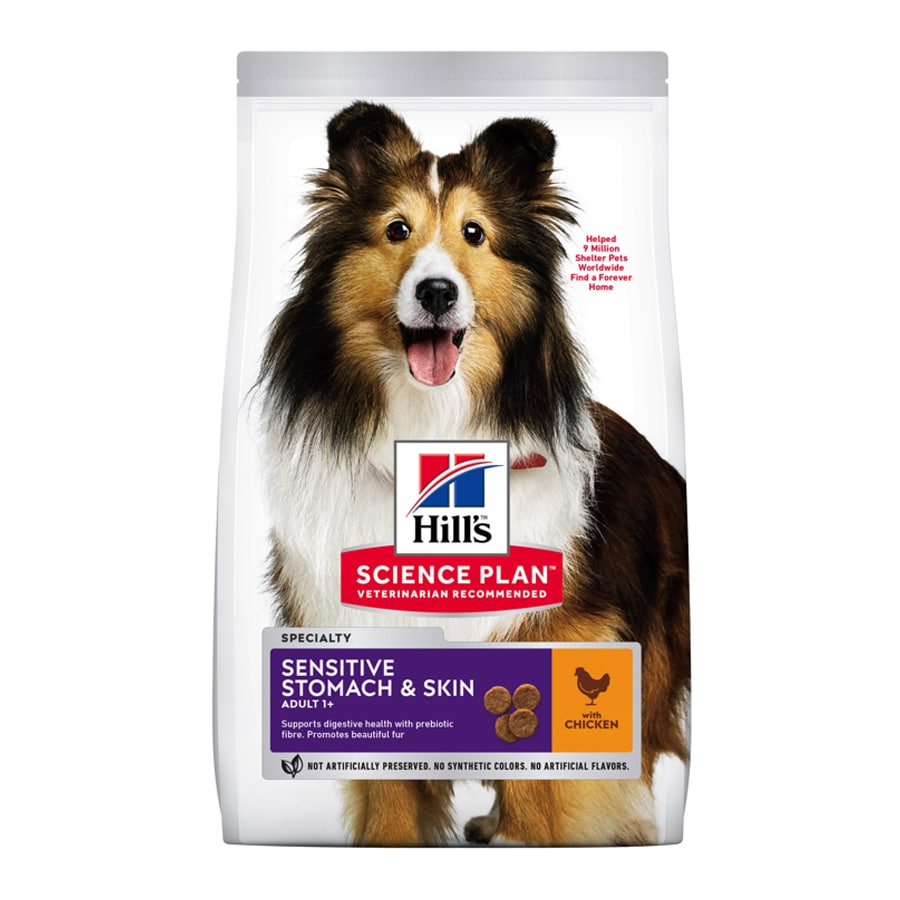 Ração Hill's Science Plan para Cães Adultos com Estômago e Pele Sensíveis, Sabor Frango