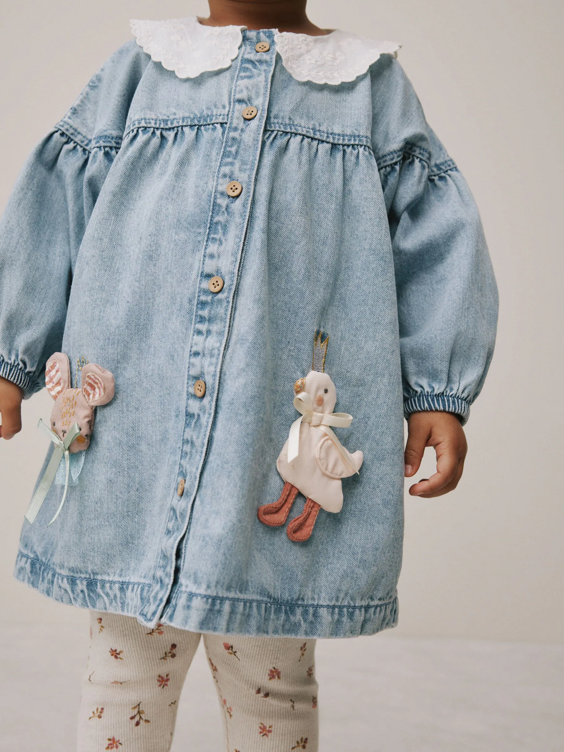 Denim Character - Set van overhemdjurk en legging (3mnd-8jr)