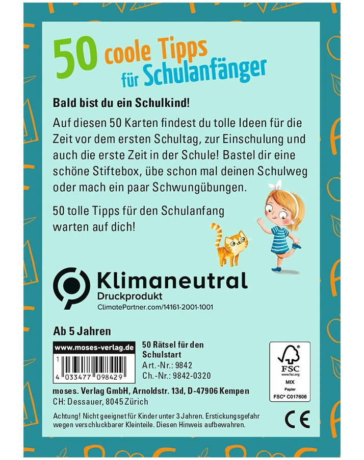 Kartenspiel 50 COOLE TIPPS FÜR SCHULANFÄNGER