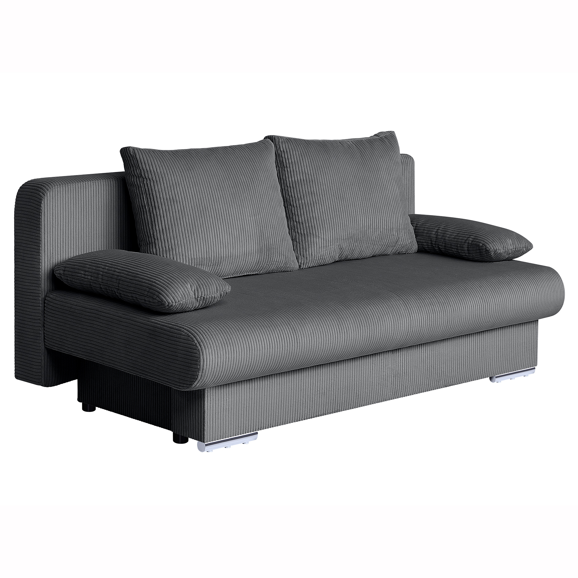 Schlafsofa - dunkelgrau - inklusive Kissen - Cordbezug