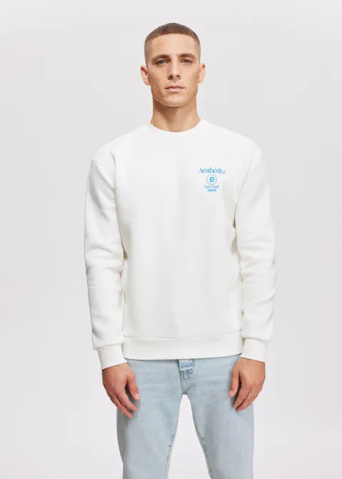 Sweater met artwork off-white (WIT.O)