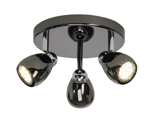 LED plafondspot 3x3W 3x250 lm 3000K Ø 33 cm chroom/zwart