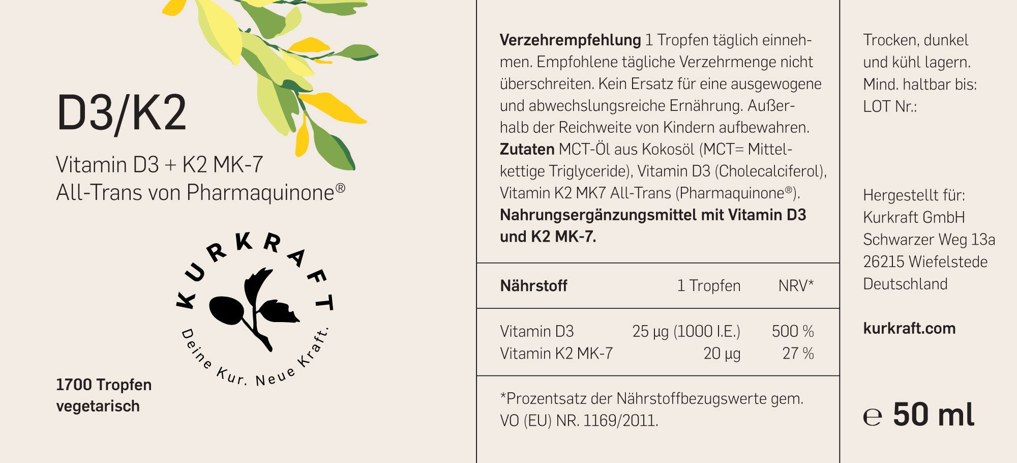 Kurkraft© Vitamin D3+K2
