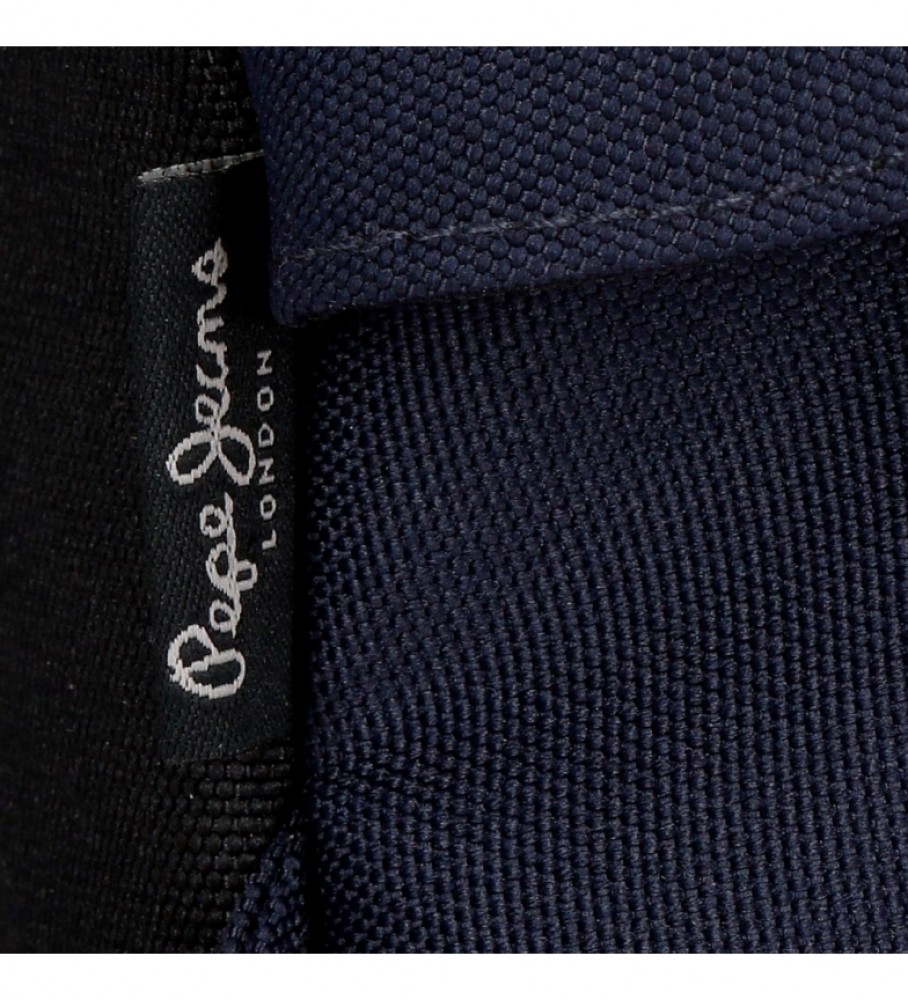 Mochila Pepe Jeans Aris + Estojo Azul Marinho - 31x44x17,5cm -