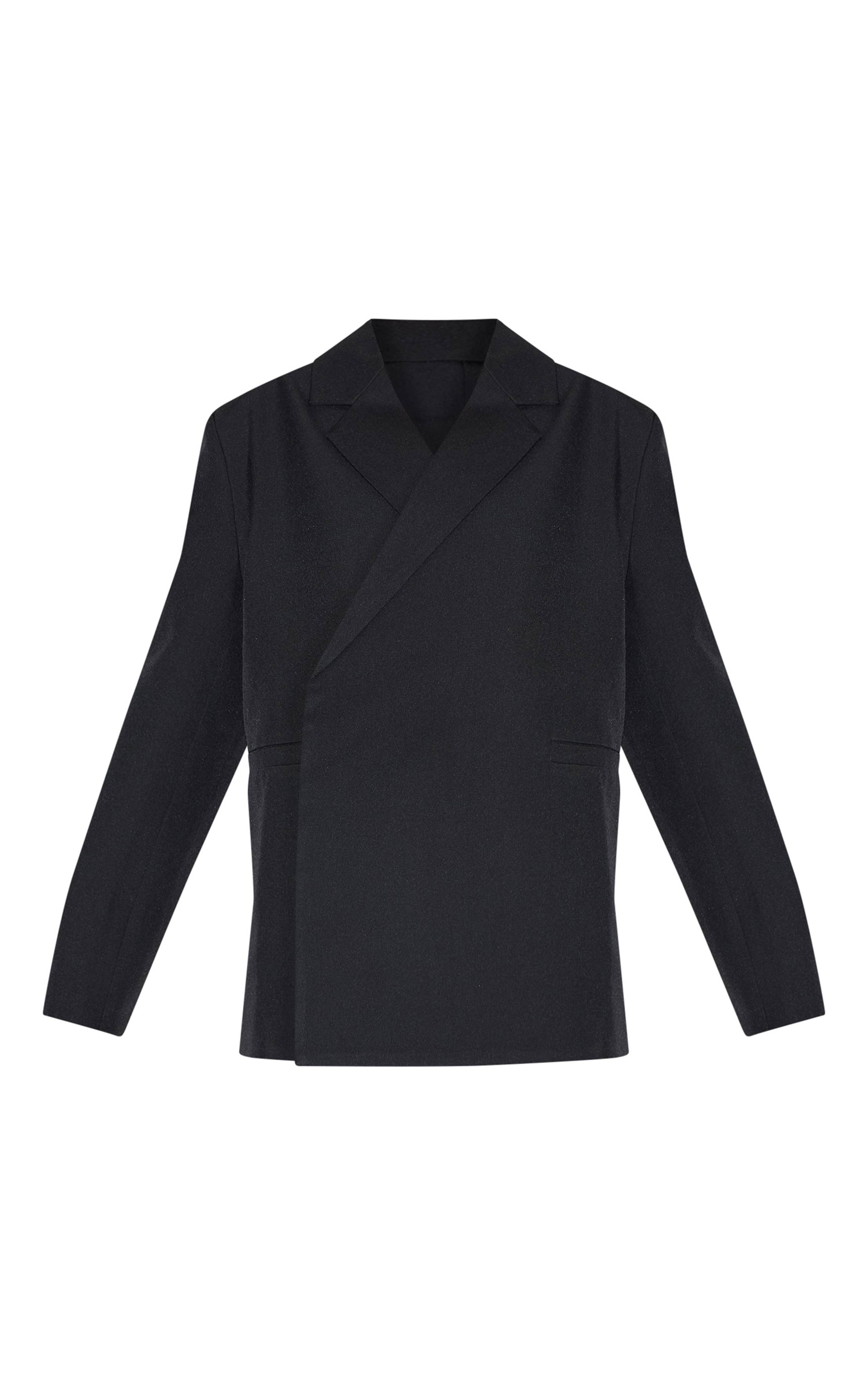 Noir Ensemble Coordonné Blazer Ajusté Tissé