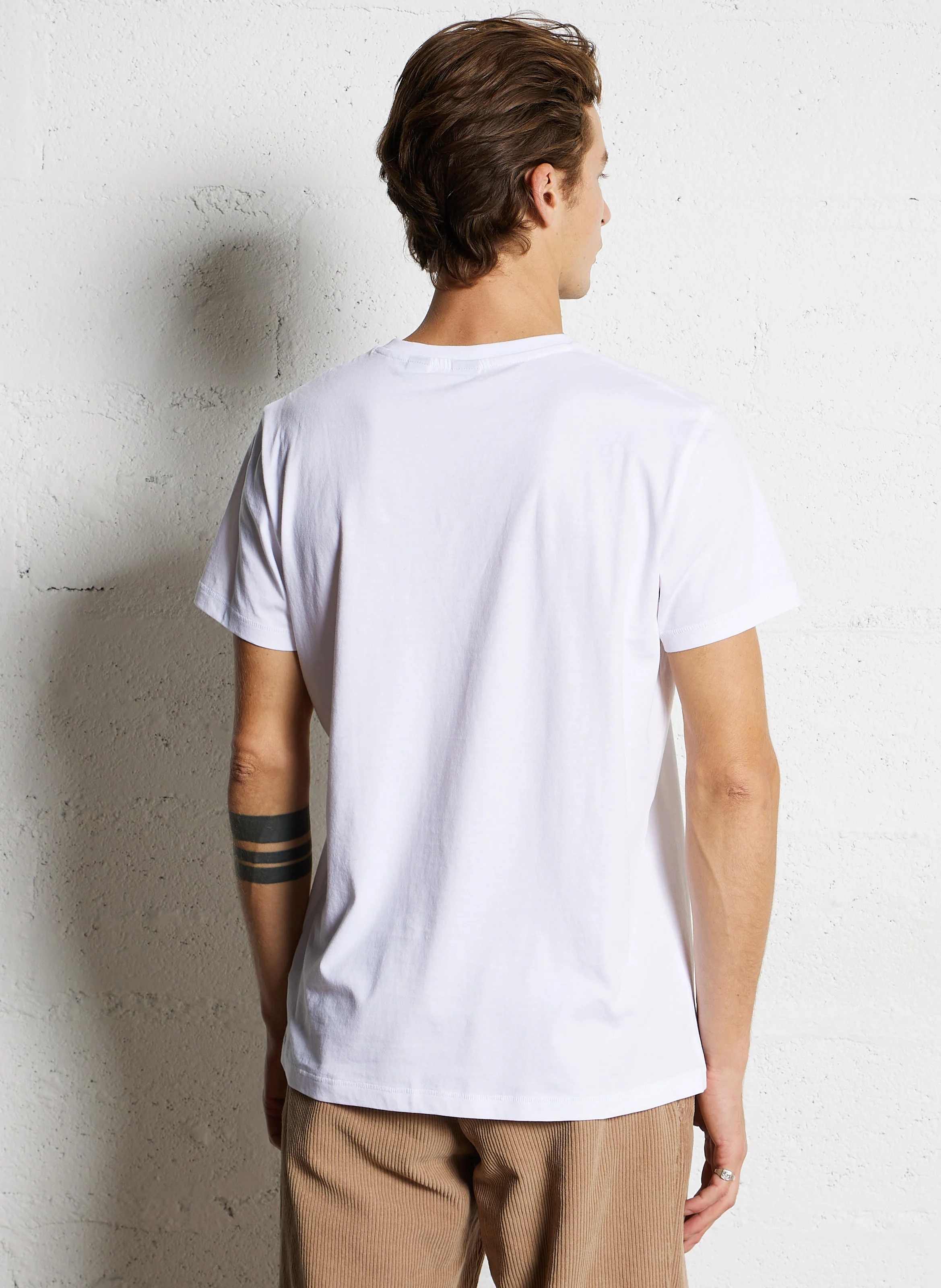 OBAS - Tee-shirt col rond droit en coton | Blanc