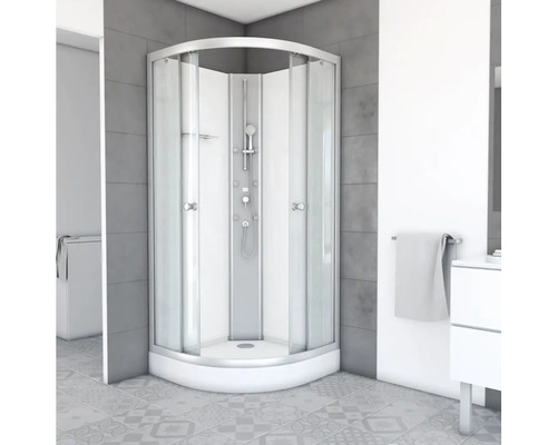 Complete douche Aurlane White Ocean 90 x 90 x 210 cm mat zilver