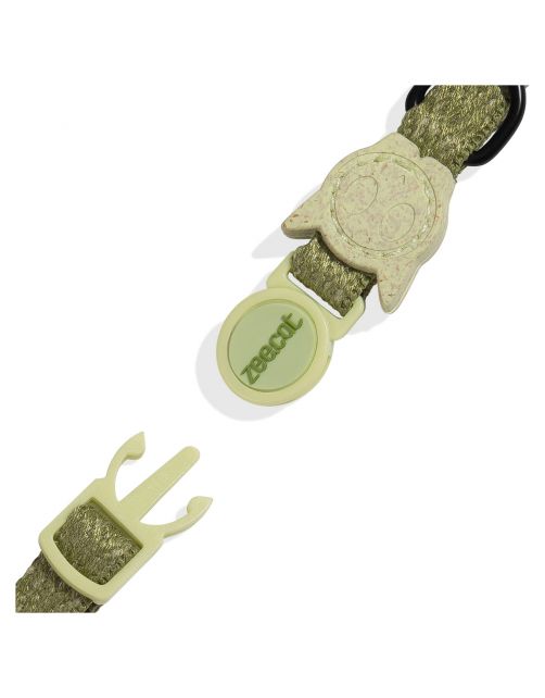 Zee.Dog Moss Halsband Kat - Kattenhalsband - 20-30x1.0 cm Lichtgroen One Size