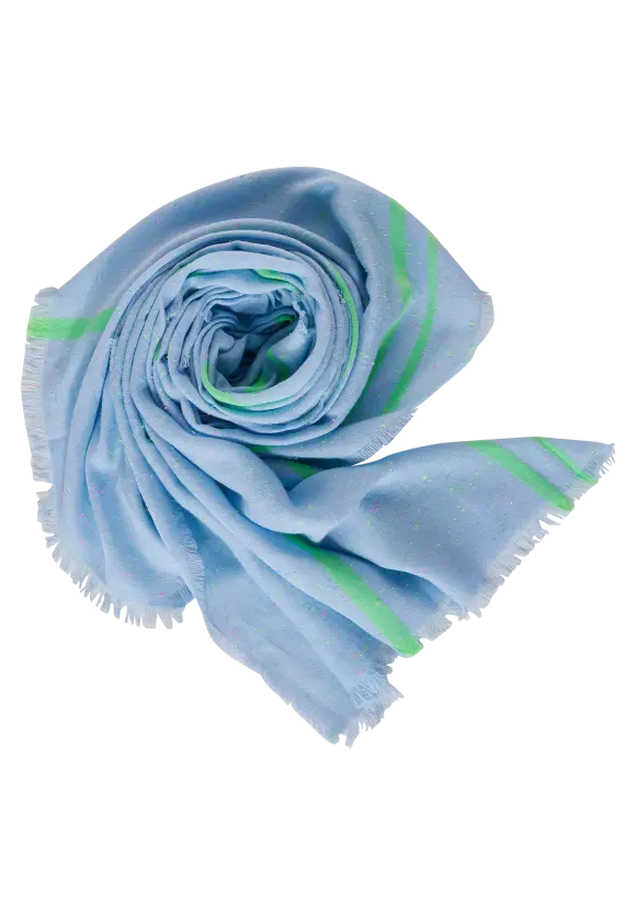 Schal mit Fransen - soda blue