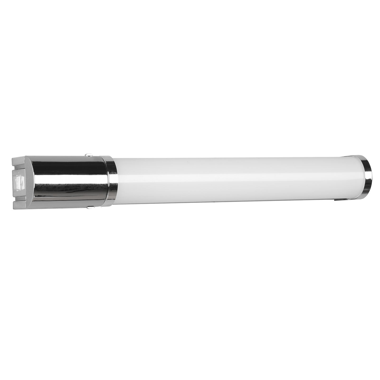LED-Wandleuchte - weiß-chrom - mit Steckdose