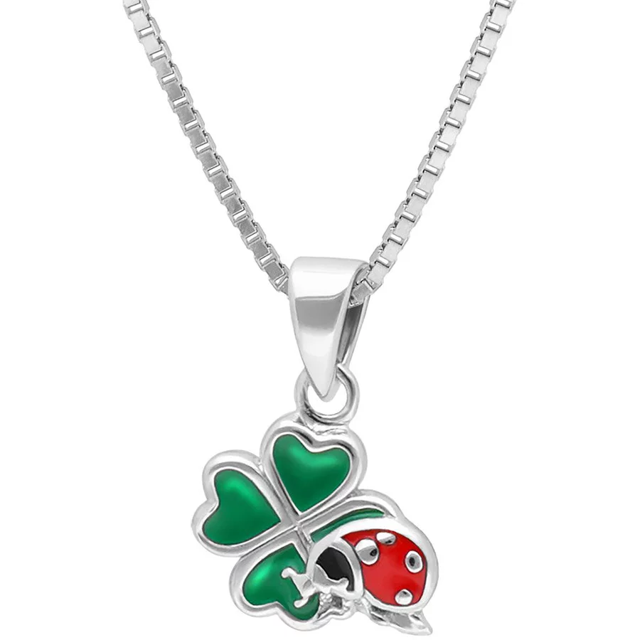 trendor Kinder-Halskette Silber 925 Collier mit Glücksbringer silver