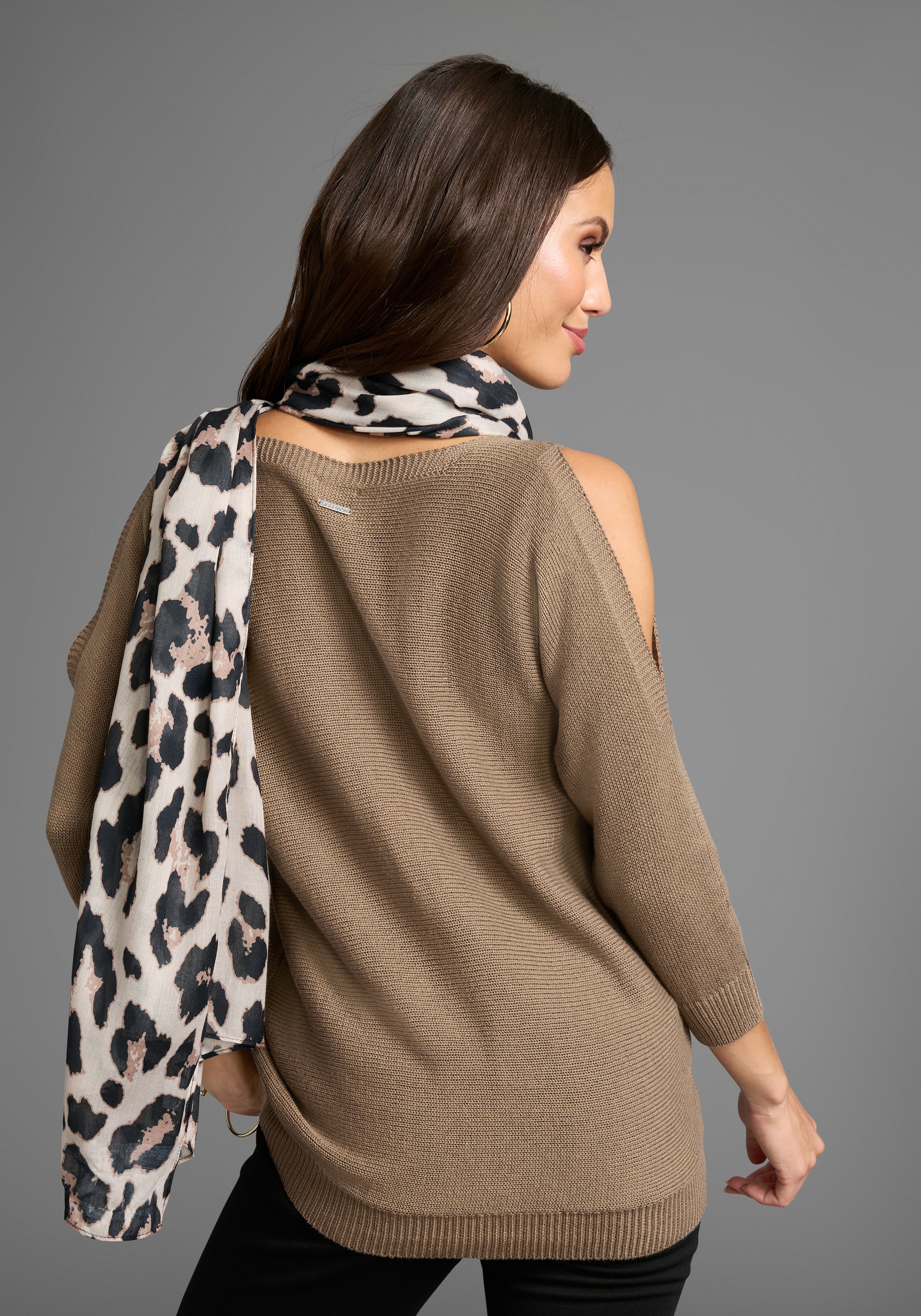 Laura Scott Modetuch , mit trendigem Leopard-Alloverdruck - NEW