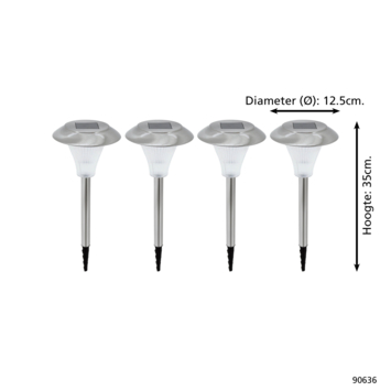 Eglo solar set 4 stuks RVS
