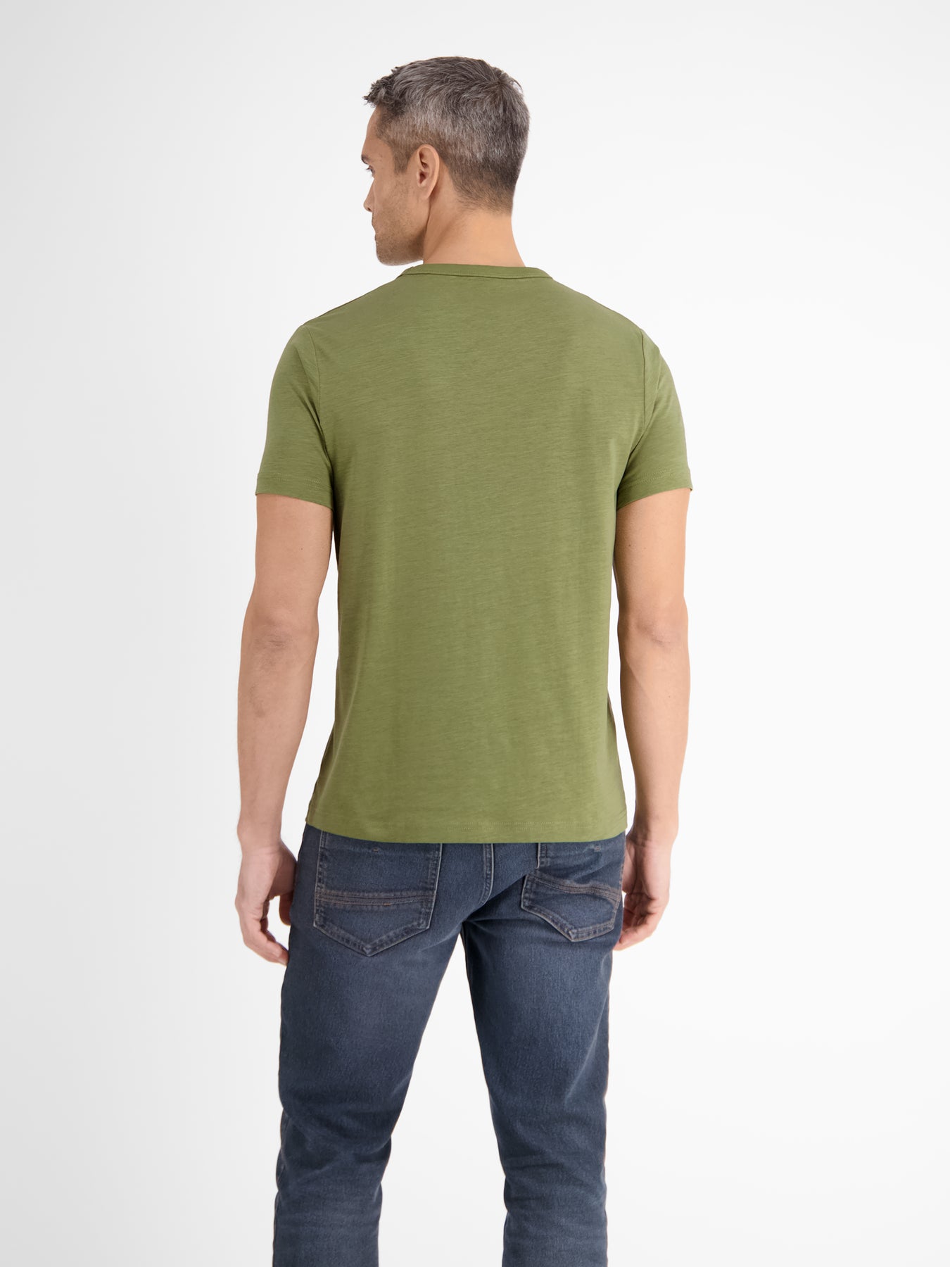 Unifarbenes T-Shirt mit Print