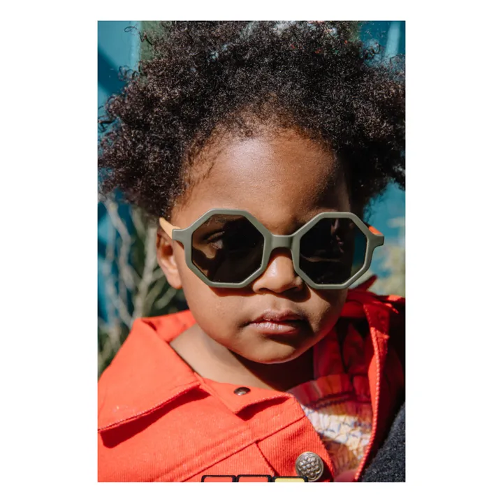 YEYE Lunettes de Soleil Tricolore | Vert kaki