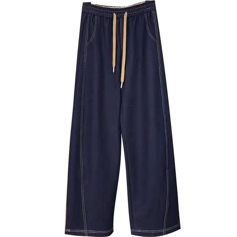 Notica - Ongewassen jeans met wijde pijpen en trekkoordtaille