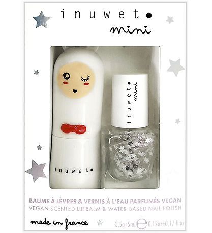Inuwet L?bepomade/Neglelak - Cotton Candy/Stars - Hvid