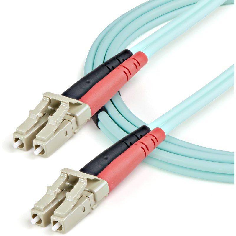 StarTech.com Câble Fibre Optique Multimode 1m LC/UPC à LC/UPC OM3, Fibre Zipcord Full Duplex 50/125µm, Réseaux 100G, LOMMF/VCSEL,