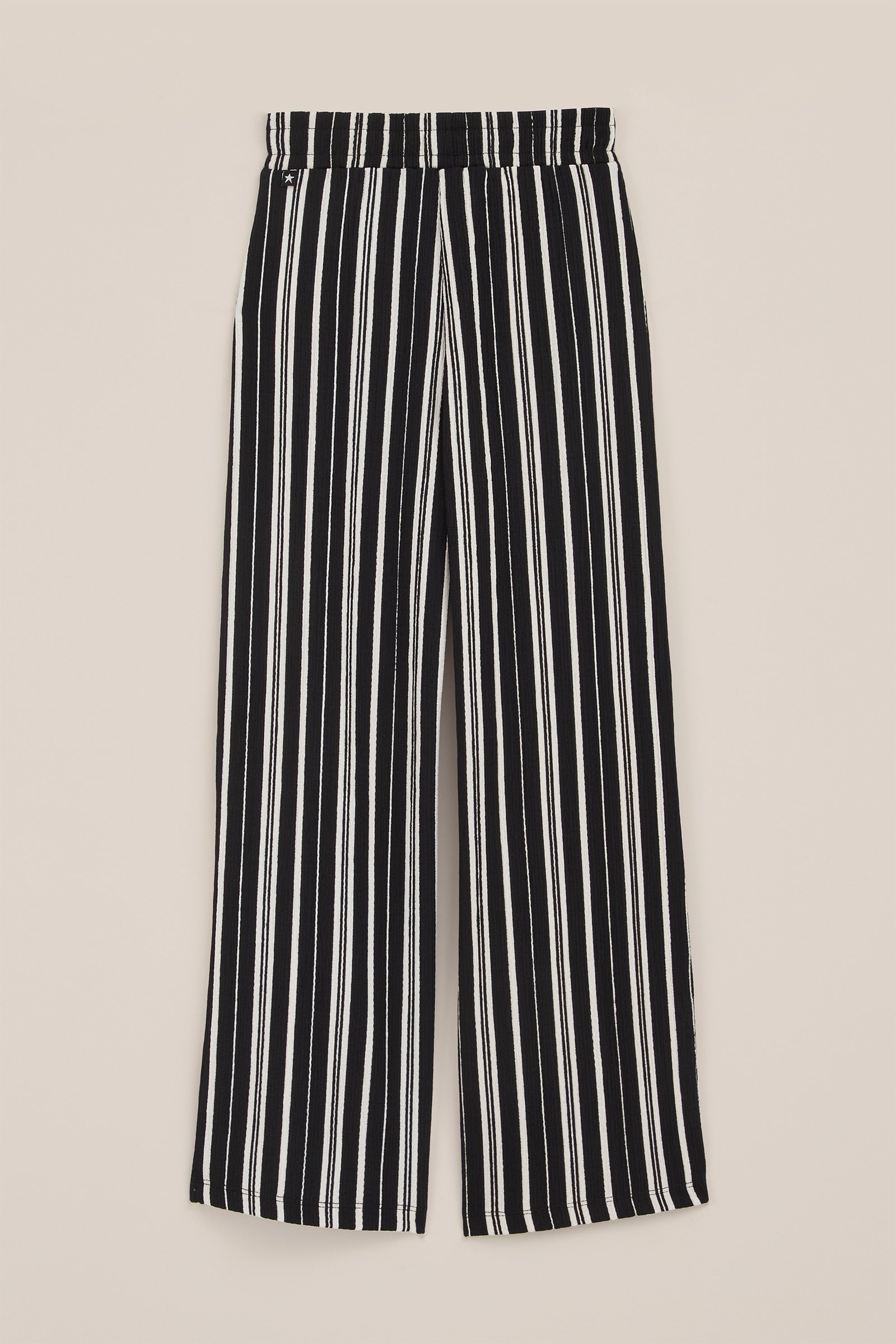 Meisjes straight fit broek met dessin WE Fashion Zwart
