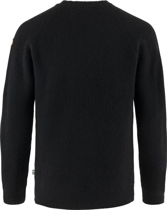 Fjällräven - Övik Rib Sweater - Wollen Trui - Zwart