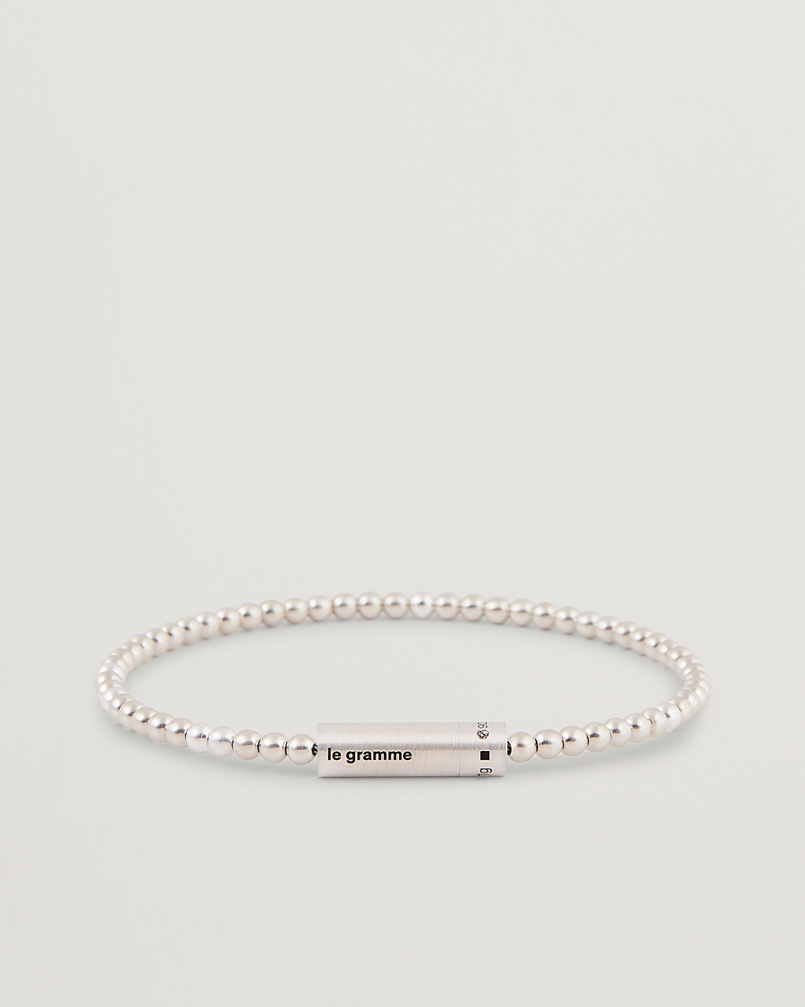 LE GRAMME Beads Bracelet Brushed Sterling Silver 11g