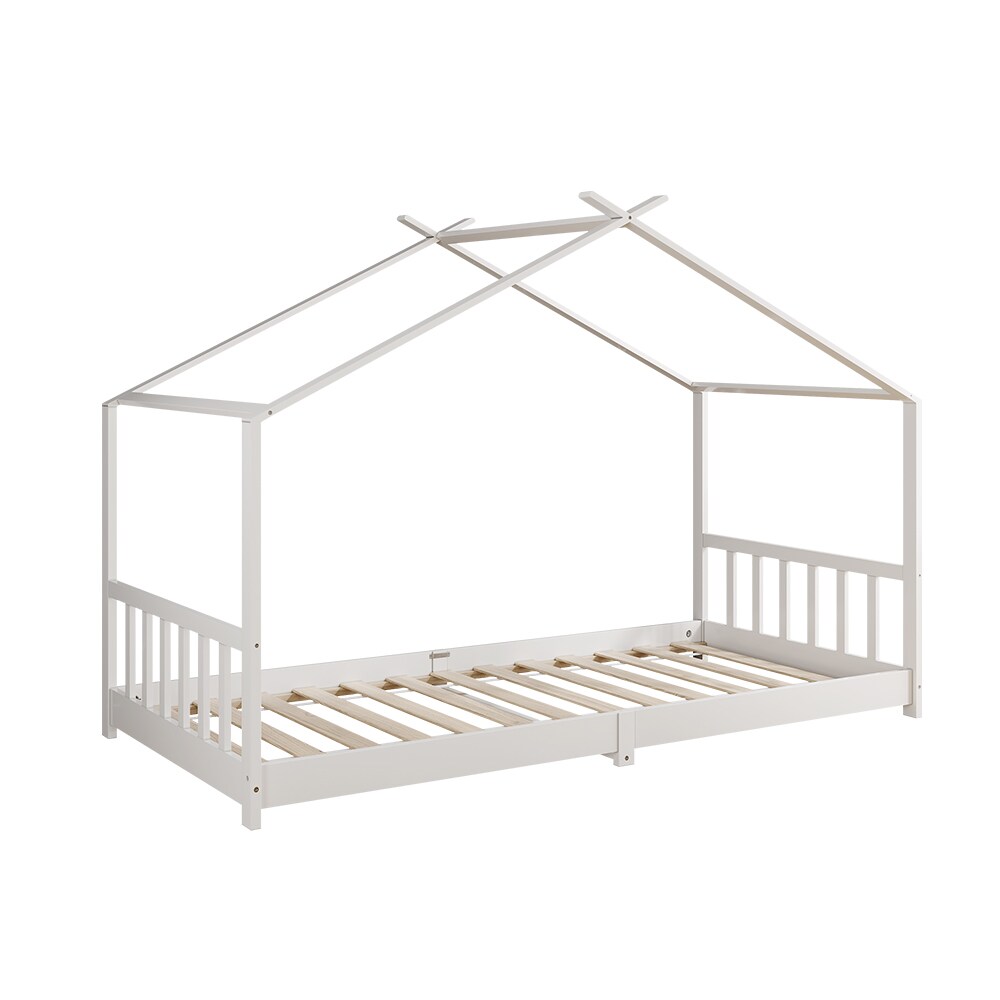 Vitalispa Kinderbett Bettenhaus Einzelbett Fredericke Weiß 200 x 90 cm modern Kinderzimmer Bett Lattenrost Rausfallschutz