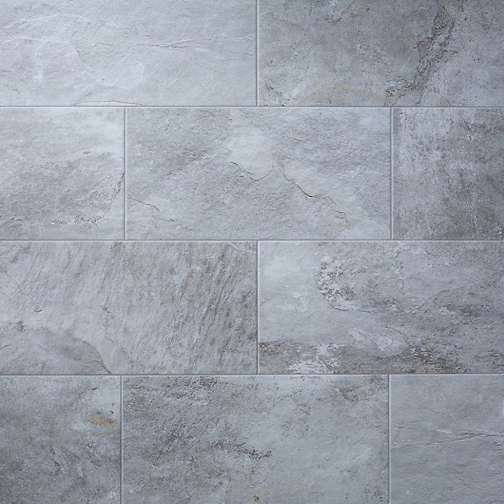 Carrelage sol gris 30,8 x 61,5 cm Shaded Slate