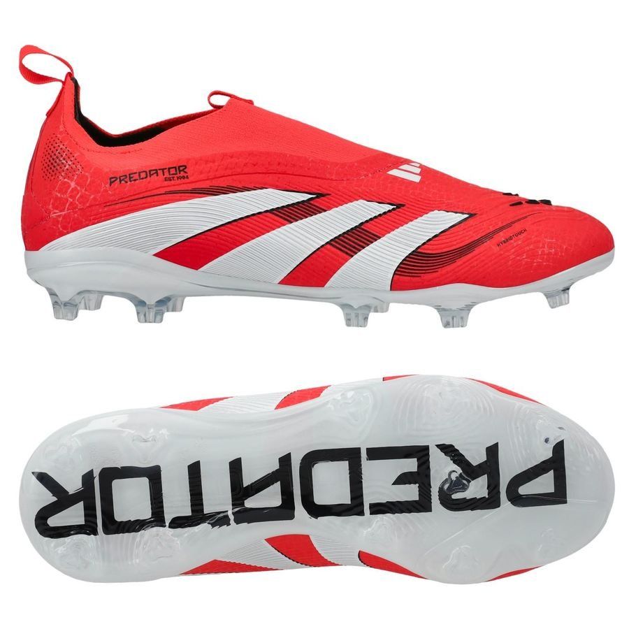 adidas Predator Elite Laceless FG Pure Victory - Lucid Red/Blanc/Noir Enfant